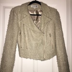 Forever 21 cream Moto Jacket!